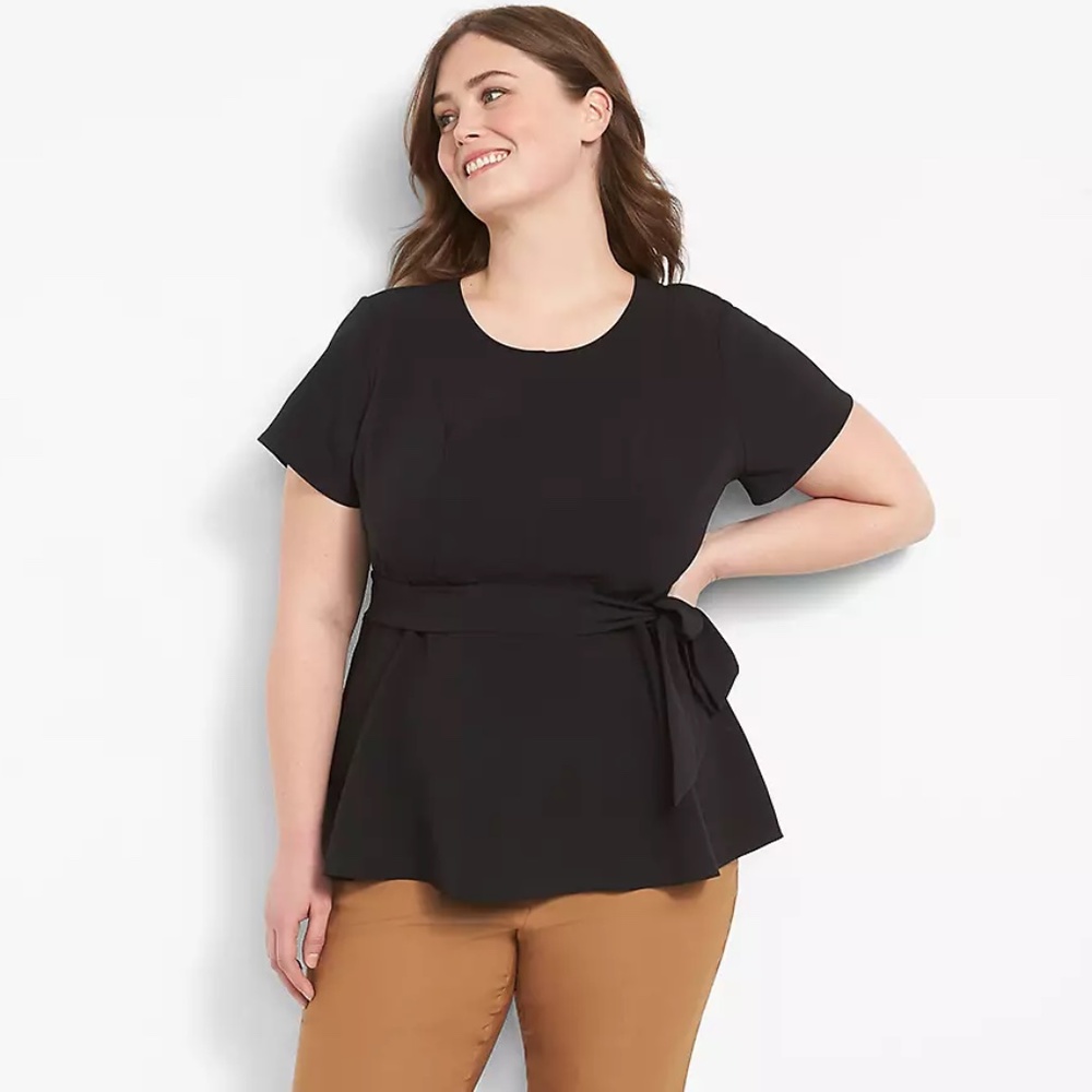 Lane Bryant Short Sleeve Lena Peplum Top Size 14